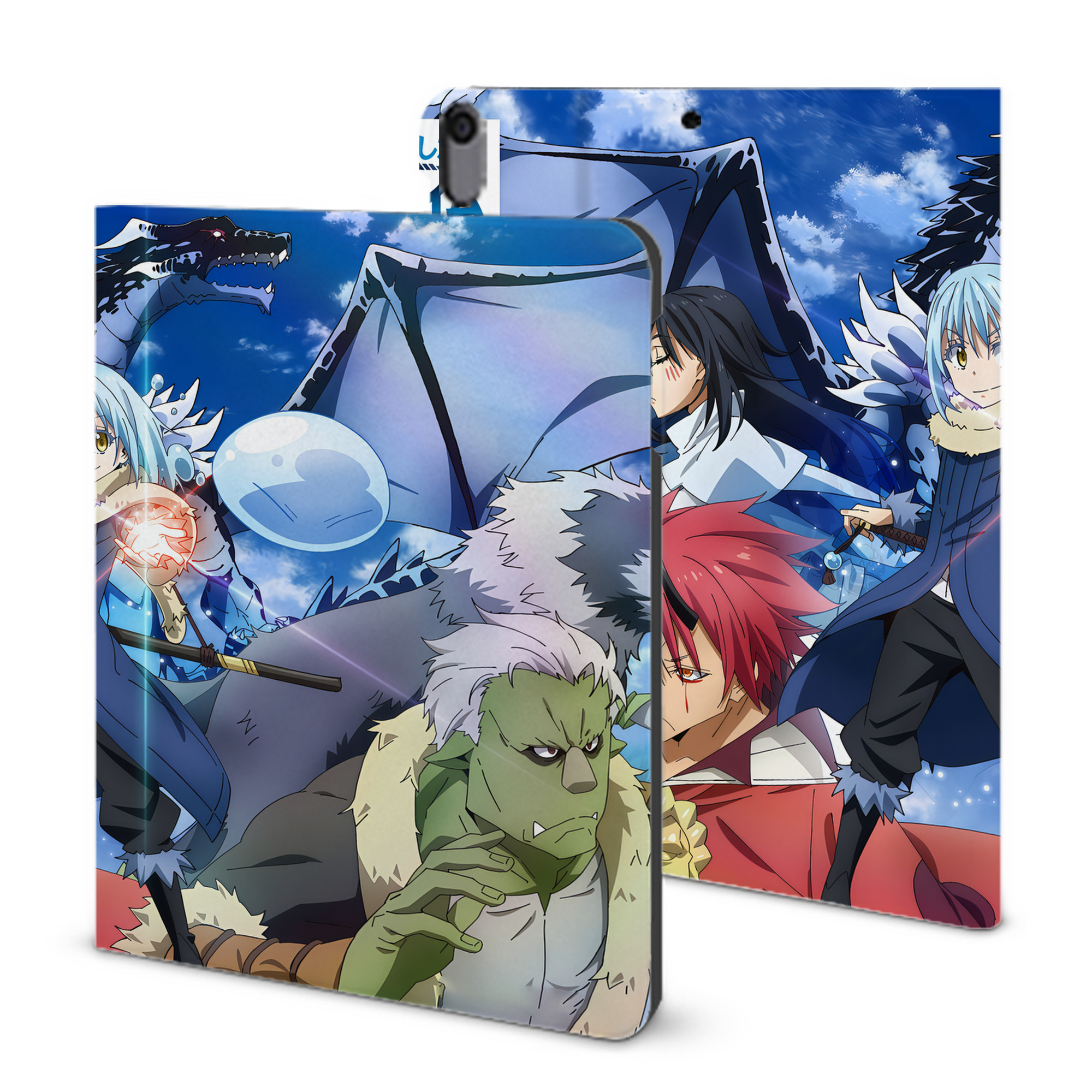 （画像用） 転スラ Regarding Reincarnated to Slime IPad ケース ブック型 PUレザー TPU 耐衝撃 軽量 薄型 ペン収納なし 全面保護 IPad 各モデル対応